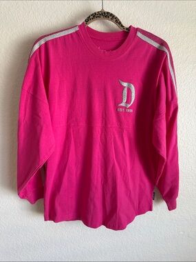 Disneyland Resort Spirit Jersey  Hot Pink Long Sleeve with Silver Accents